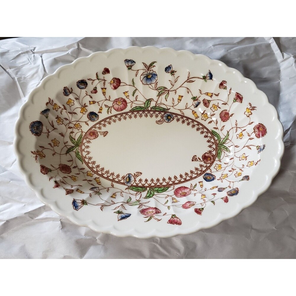 Vintage Vernon Kilns California USA Desert Bloom Oval Serving Bowl